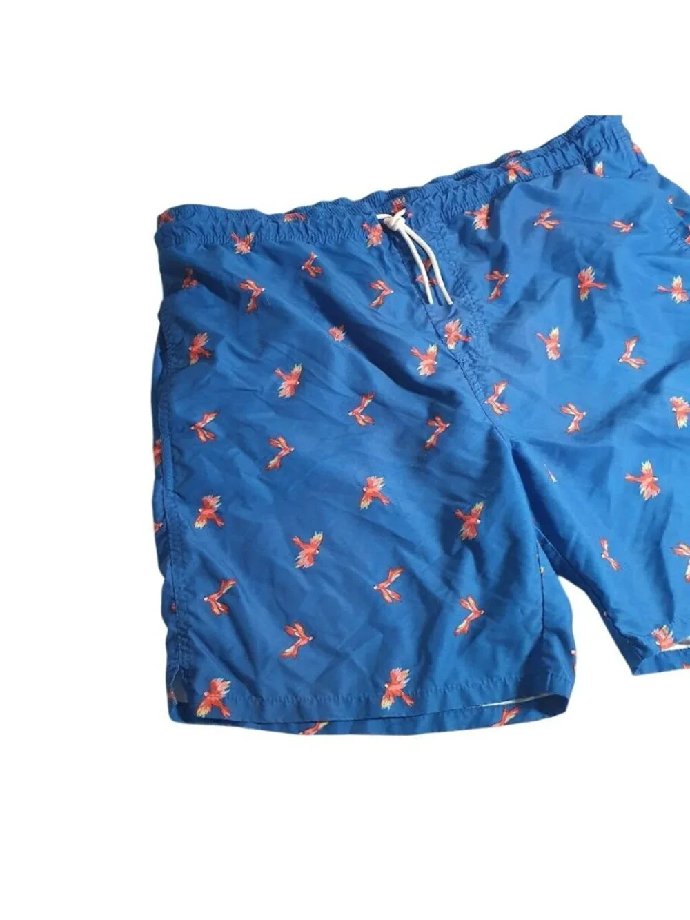Old Navy Mens Large Swim Trunks Parrots Elastic Waist Mesh Lining Beach Summer